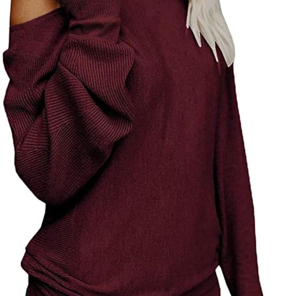 Womens Off The Shoulder Sweater Oversized Knit Long Sleeve Sweaters Tunic Tops